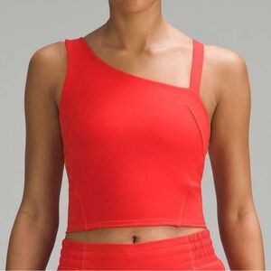 Like New Lululemon Everlux Asymmetrical Tennis Tank Top in Hot Heat